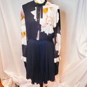 TED BAKER LONDON  ELLONA GARDENIA PRINT FRILL DRESS Size 3